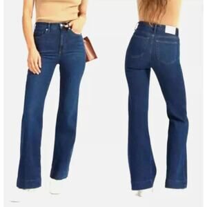 Everlane SZ 26 The High Rise Flair Jean Dark Wash Boho Hippie 70s Festival